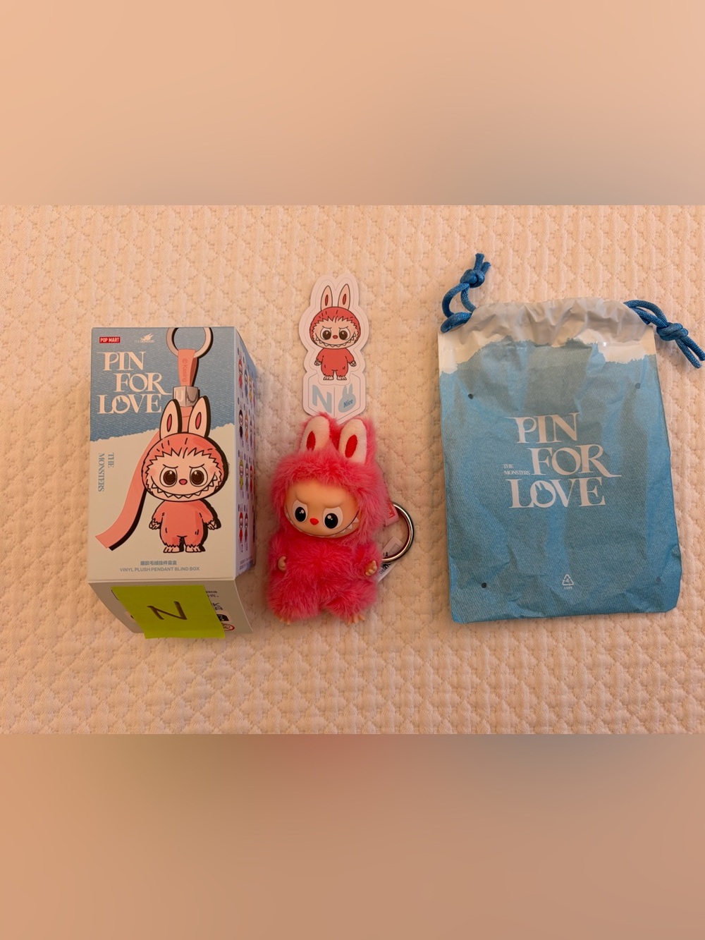 PopMart Labubu Pin for Love Plush Pendant - N